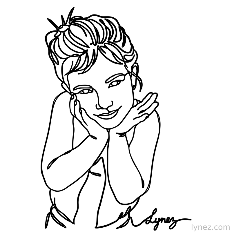Beauty - little girl - Single Line