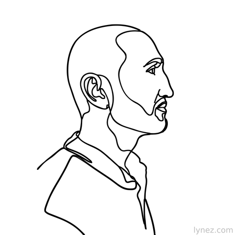 Man profile Single Line