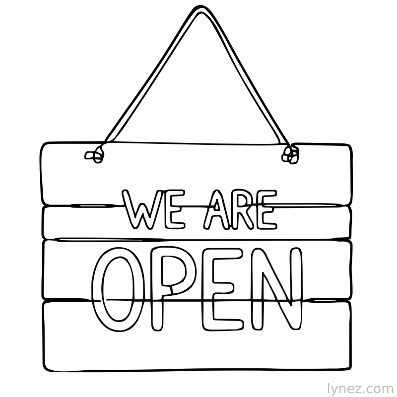 "We Are Open" Single Line sign 