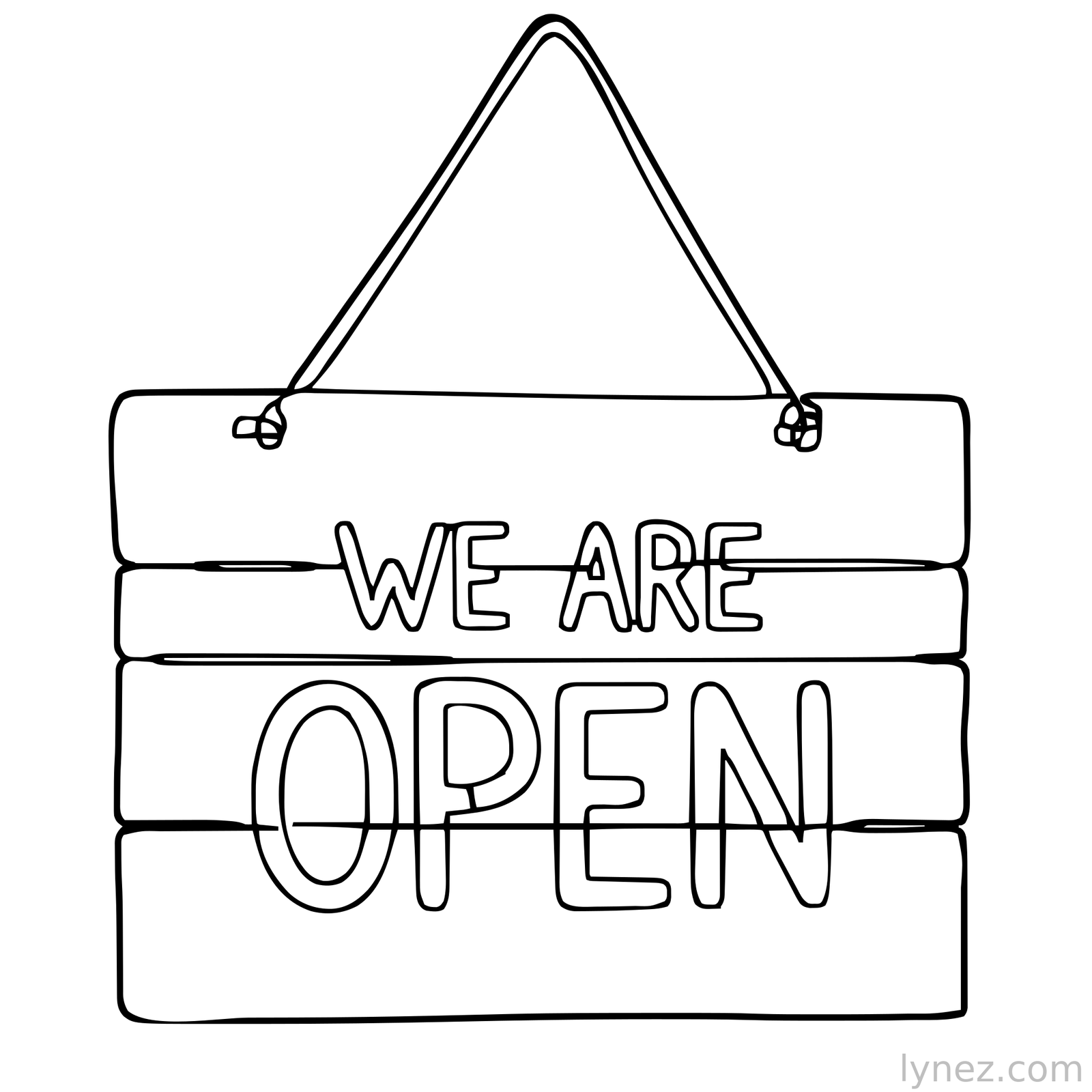 "We Are Open" Single Line sign