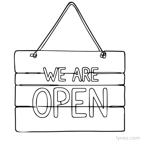 "We Are Open" Single Line sign
