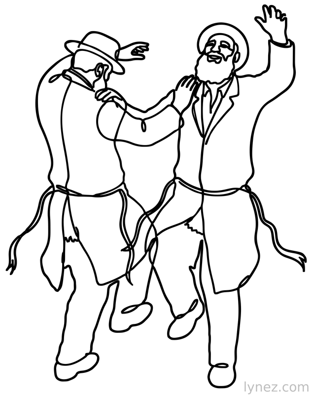Happy hasidic Dance -  Single Line