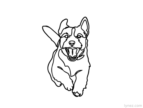 Running Dog - Single Line
