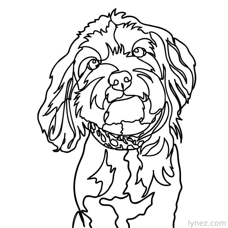 Looking dog Single Line