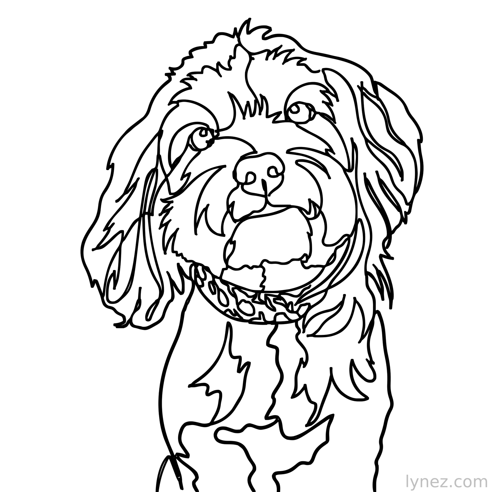 Looking dog Single Line
