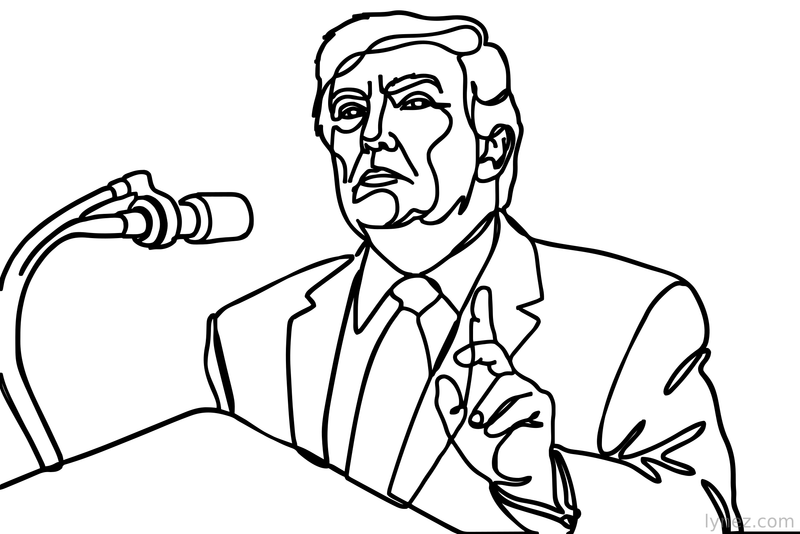 Donald John Trump - Single Line art