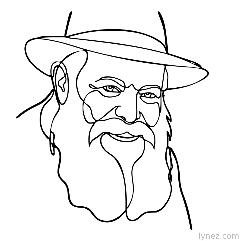 Rebbe - Lubavitch - Eyes -  Custom Generated Single Line