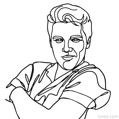 Elvis presley - Single line art