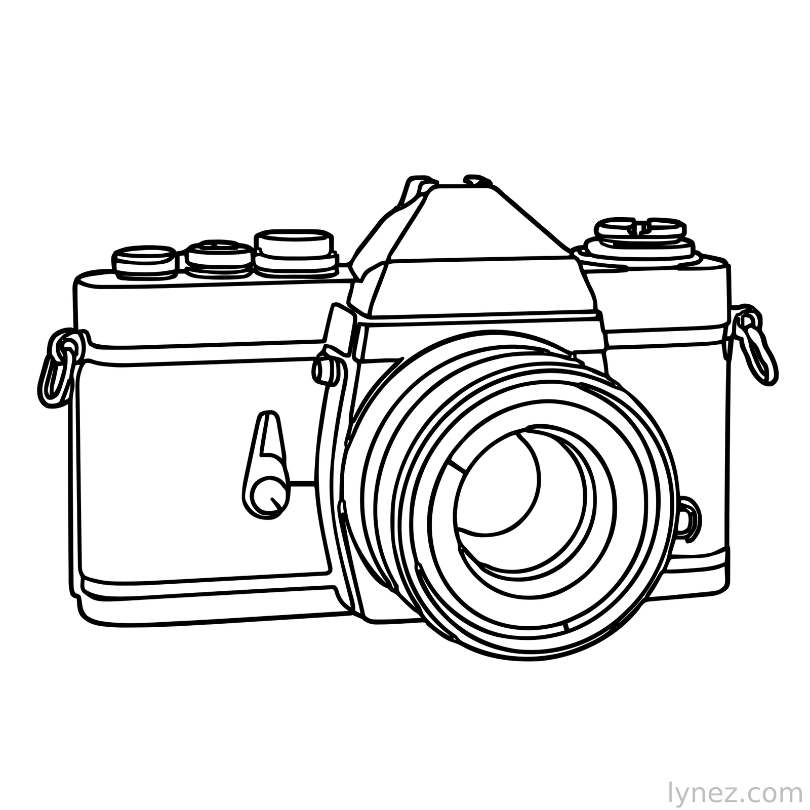 Vintage Camera — Single Line Still Life